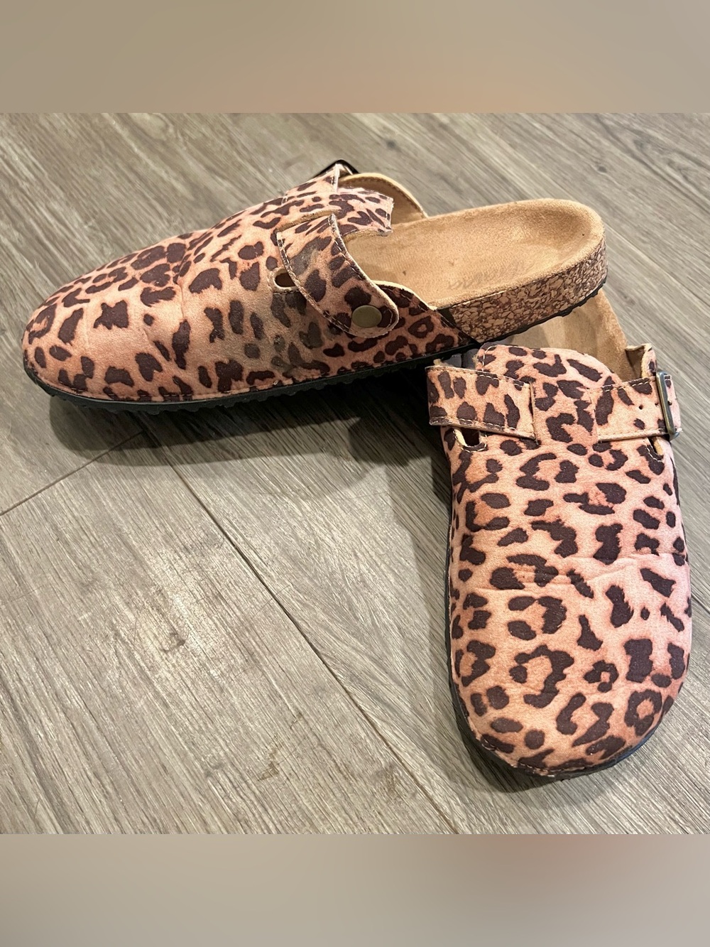 Leopard Print Slip On Mules